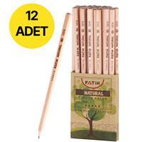 Fatih 12210 Natural Köşeli Mercanlı Kurşun Kalem HB - 12 Adet