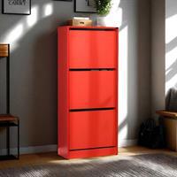 Flat Duo 3 Katlı Ayakkabılık-Kırmızı 51x119x26 cm (GxYxD)