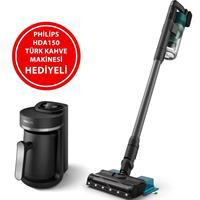 Philips 6000 Serisi XC6557/01 Islak Kuru Şarjlı Dikey Süpürge Alana - Philips 5000 Serisi Türk Kahve Makinesi HDA150/61 Siyah Gümüş Hediye