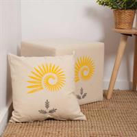 Grey Kırlent-Gri/Sarı Baskılı 45x45x10 cm