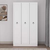Hampton 3 Kapılı Gardırop-Mat Beyaz 103x185x52 cm (GxYxD)