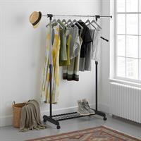 Handy Mate Morena Yükseklik Ayarlı Geniş Elbise Askısı-Siyah/Krom 83-147x43x101-168 cm