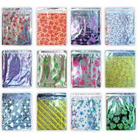 Metalize Hediye Paketi Kendinden Bantlı 15x25 cm 100 Adet - Asorti Renk & Desen