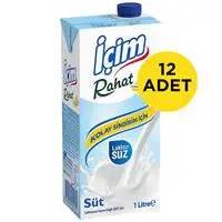 İçim Rahat Yarım Yağlı Laktozsuz Süt 1 L x 12 Adet