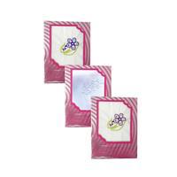 3’lü Özel Paket Premium Kadın İşlemeli Mendil Seti  %100 Pamuk 28x28 Cm