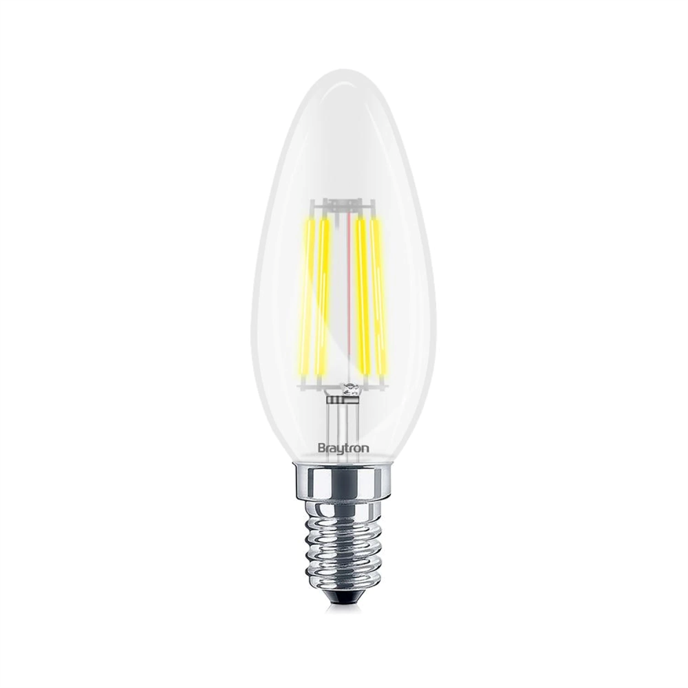 Braytron 4W C35 E14 2700K Mum Led Ampül Şeffaf