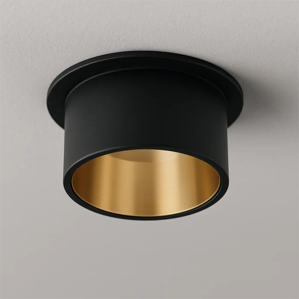 Braytron Alfa Sıva Altı Yuvarlak Sabit Spot Siyah - Gold