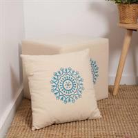 İndigo Kırlent-Mavi Baskılı 45x45x10 cm