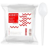 Asorty Eco Plastik Kaşık 100 Adet - Beyaz