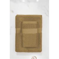2 Parça Battal Lüks Premium Banyo Spa Havlu Takımı 90x170 Cm Kahve