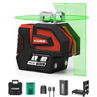 KOBB KBL32G Profesyonel Li-ion Yatay 360° ve Dikey Otomatik Hizalamalı Yeşil Nokta Şakül ve Yeşil Çapraz Çizgi Lazer