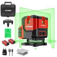 KOBB KBL41G 30Metre 4x90°/1x360° Otomatik Hizalamalı Li-ion Çift Akülü Profesyonel Yeşil Çapraz Çizgi Lazer Distomat