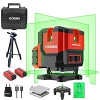 KOBB KBL41GTP 30M 4x90°/1x360° Otomatik Hizalamalı Li-ion Çift Akü Profesyonel Yeşil Çizgi Lazer Distomat + Tripod