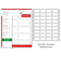 Tanex TN-0022 Yazıcı Etiketi Sürekli Form 22 x 55 mm 3.240 Adet - Beyaz