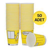 Ofix Karton Bardak Özel Baskılı 7 oz 180 ml 50 Adet - Sarı