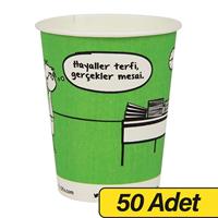 Ofix Karton Bardak Özel Baskılı 7 oz 180 ml 50 Adet - Yeşil
