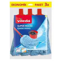 Vileda SüperMocio Classic Paspas Yedeği 3 Adet - Mavi