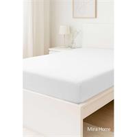 Çift Kişilik Düz Penye  %100 Pamuklu Lastikli Çarşaf 180X200 Newsheet Beyaz