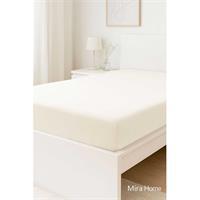 Çift Kişilik Düz Penye  %100 Pamuklu Lastikli Çarşaf 180X200 Newsheet Ekru