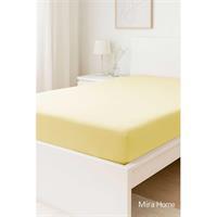 Tek Kişilik Düz Penye %100 Pamuklu Lastikli Çarşaf 100X200 Cm Newsheet Sarı