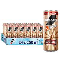 Nescafe Xpress Soğuk Kahve Latte Şekersiz 250 ml x 24 Adet
