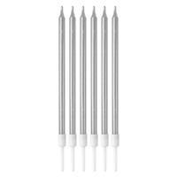 Doğum Günü Mumları Metalik Gümüş 6 adet