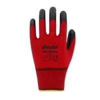Beybi PN Zebra Kırmızı Siyah Polyester Örme Nitril Eldiven No: 10