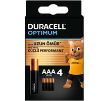 Duracell Optimum Alkaline AAA İnce Kalem Pil 1.5 V 4 Adet
