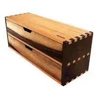 Woodsaka DS358 Desna Ahşap İki Katlı Çekmeceli Mini Dolap ve Çok Amaçlı Düzenleyici