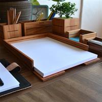 Woodsaka 3LK04 3LINE Ahşap A4 Kağıt ve Evrak Tepsisi