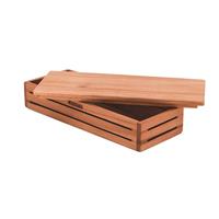Woodsaka 3LK12 3LINE Ahşap Yatay Kapaklı Masaüstü Kalemlik ve Saklama Kutusu