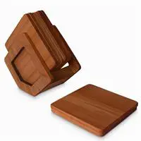 Woodsaka MSK01 Ahşap Üçgen Bardak Altlığı Seti - 8 Adet