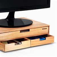 Woodsaka 3L391 3LINE Ahşap İki Katlı 3 Çekmeceli Monitör Standı