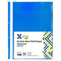 X-Plus XP201 Eco Telli Dosya Plastik 50 Adet - Mavi
