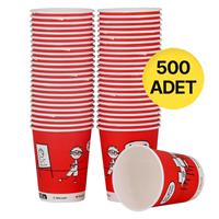 Ofix Karton Bardak Özel Baskılı 7 oz 180 ml 500 Adet - Kırmızı