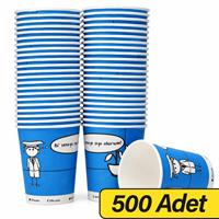 Ofix Karton Bardak Özel Baskılı 7 oz 180 ml 500 Adet - Mavi