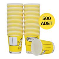 Ofix Karton Bardak Özel Baskılı 7 oz 180 ml 500 Adet - Sarı