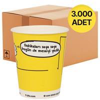 Ofix Karton Bardak Özel Baskılı 7 oz 180 ml 3000 Adet - Sarı - 1 Koli