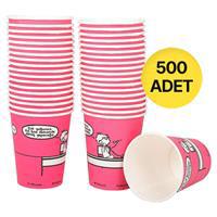 Ofix Karton Bardak Özel Baskılı 7 oz 180 ml 500 Adet - Fuşya