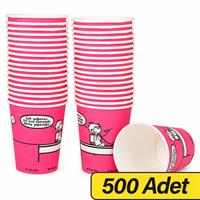 Ofix Karton Bardak Özel Baskılı 7 oz 180 ml 500 Adet - Fuşya