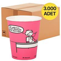 Ofix Karton Bardak Özel Baskılı 7 oz 180 ml 3000 Adet - Fuşya - 1 Koli