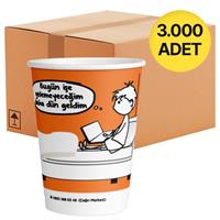 Ofix Karton Bardak Özel Baskılı 7 oz 180 ml 3000 Adet - Turuncu - 1 Koli