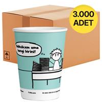 Ofix Karton Bardak Özel Baskılı 7 oz 180 ml 3000 Adet - Su Yeşili - 1 Koli