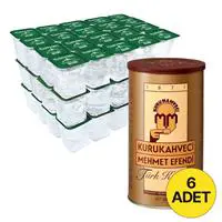 Kurukahveci Mehmet Efendi Türk Kahvesi 500 g x 6 Adet + Kuzeyden Bardak Su 200 ml x 60 Adet