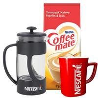 Nestle Coffee-Mate Kahve Kreması 900 g Alana French Press ve Kupa Bardak Hediye