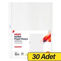 Noki 4830XL Delikli Poşet Dosya A4 55 Mikron - 100'lü x 30 Adet