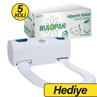 Rulopak Sensörlü Hijyenik Klozet Kapağı Rulosu 50 Rulo x 80 Adet 5 Koli Alana - Rulopak Sensörlü Hijyenik Klozet Kapağı Hediye