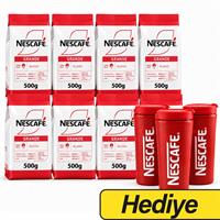 Nescafe Grande Filtre Kahve 500 g 8 Adet Alana x Nescafe Termos Kırmızı Hediye 3 Adet