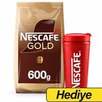 Nescafe Gold Çözünebilir Kahve Poşet 600 g Alana x Nescafe Termos Bardak Kırmızı Hediye 1 Adet
