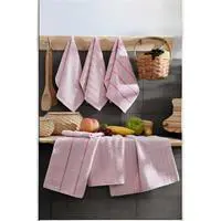 6 lı Luna Naturel Mutfak Havlu Seti %100 Pamuklu 30X50 Cm Pudra